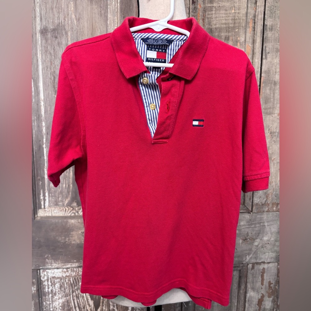 ⭕️Tommy Hilfiger Kids Red Polo Shirt size 7